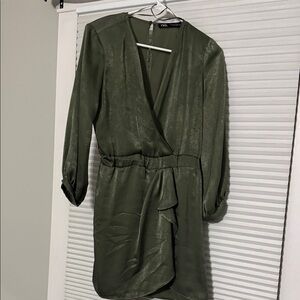 Zara Forest Green Long Sleeve Dress